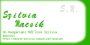 szilvia macsik business card